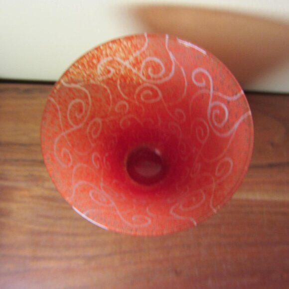 12 oz toyo sasaki art glass tumbler vase curly-q's RED (W5520) - Picture 5 of 6